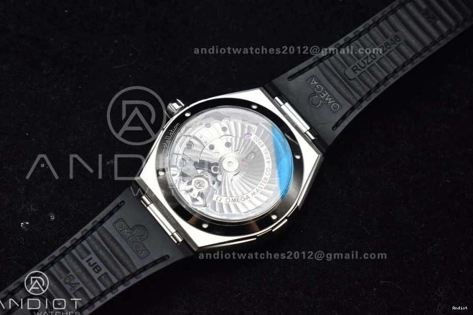 Black SS Black Black 1:1 VSF Strap Super Gummy Best Edition Ceramic on A8900 Clone Dial Constellation 0428